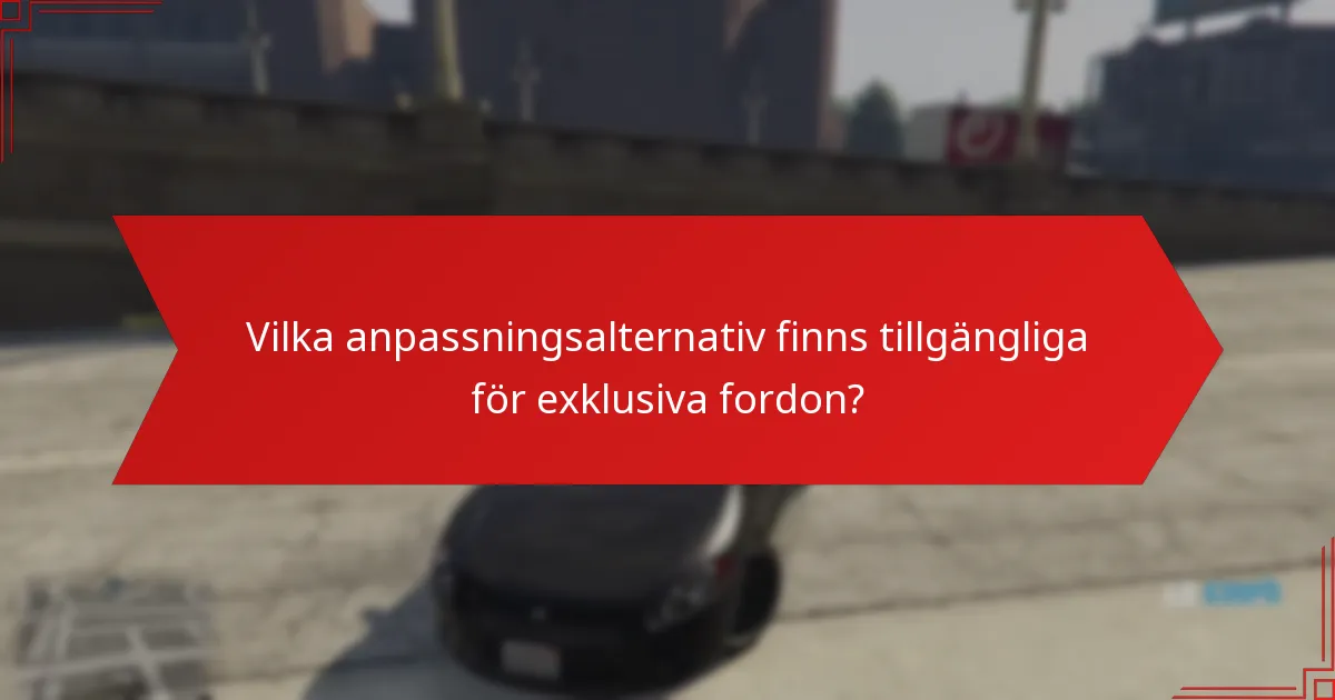 Vilka anpassningsalternativ finns tillgängliga för exklusiva fordon?
