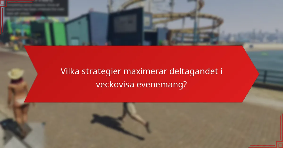 Vilka strategier maximerar deltagandet i veckovisa evenemang?